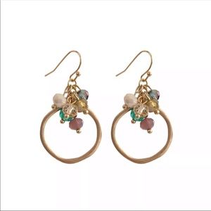 Gold Dangle Beaded Earrings
